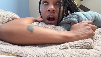 Play Big tits BLACK MILF Pov Blowjob & SQUIRT for white king