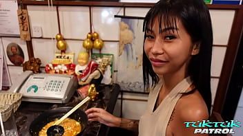 Play Seductive and skinny Pikka Thai returns for another dose of thick white cock