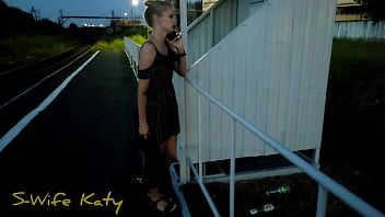 Play The puzzled cutie was waiting for the train and got a hot cock and a big creampie in public