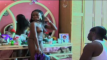 Play Big titted ebony actress walks around naked on moive set at end of video