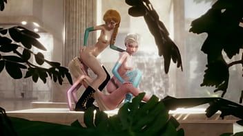 Play Disney Futanari Threesome - Elsa Anna and Rapunzel
