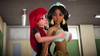 Play Jasmine gets creampied by Ariel wearing black stockings - The Little Mermaid Porn